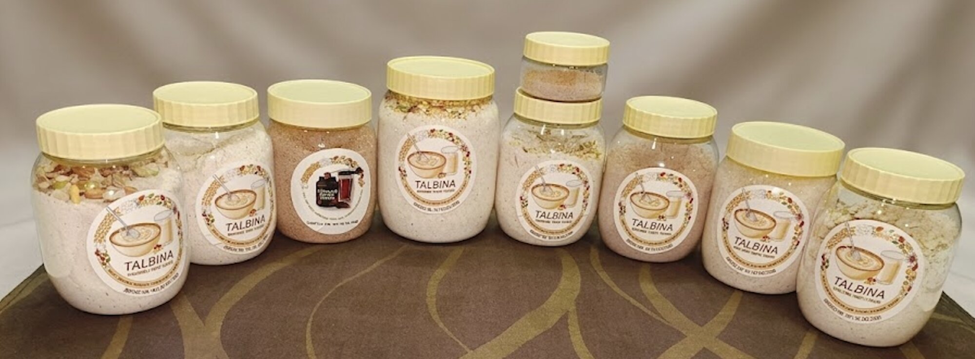 Freshly packed jars of homemade Grainoor Talbina
